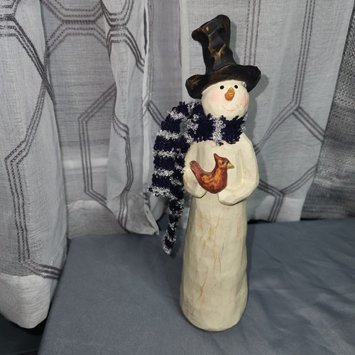 Rustic resin snowman - rustic,