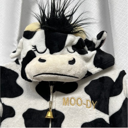 Moo cow print plush fleece - print,