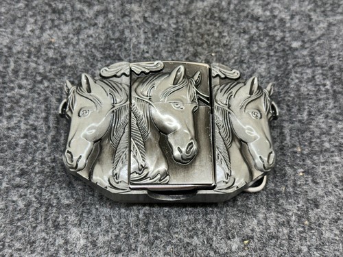 Silver antique brushed horse - brushed,