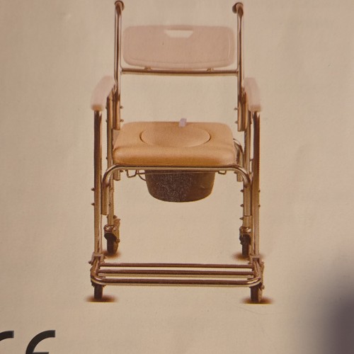Beige bedside commode chair - commode, w/