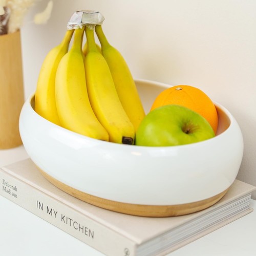 Decorative fruit bowl - fruit, white