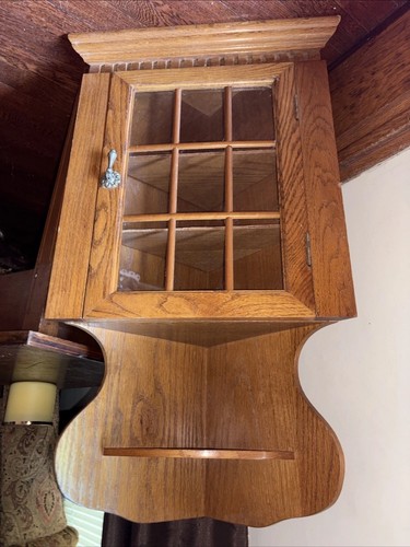 Vintage oak curio - vintage,