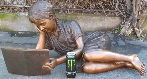 Sitting girl reading book - sitting,