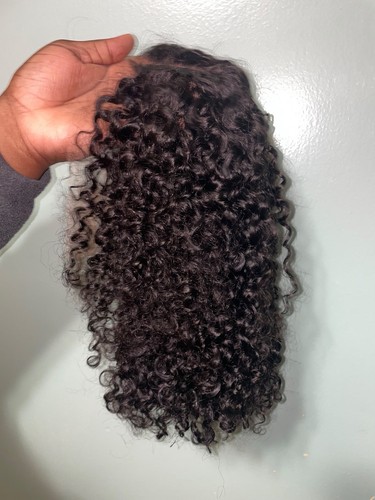 Black curly human - black, 13x4