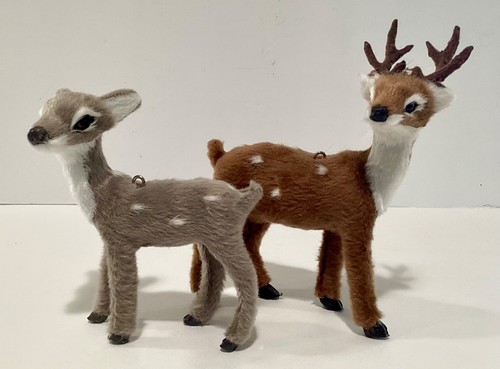 Holiday plush felt deer gray - plush,