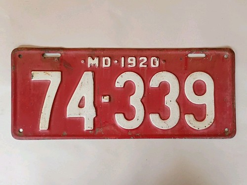 Antique 1920 maryland license - 1920,