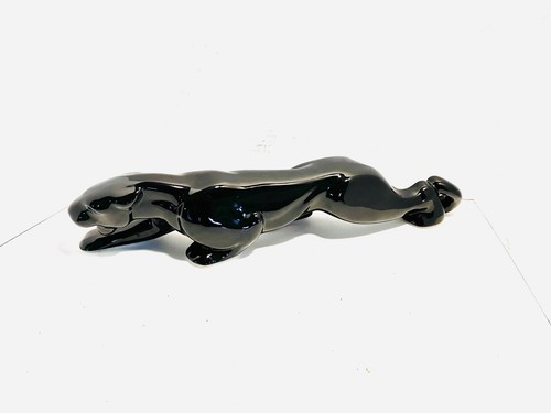 Ceramic black panther - panther, stalking