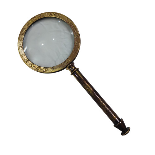 Antique heavy brass magnifying - heavy,
