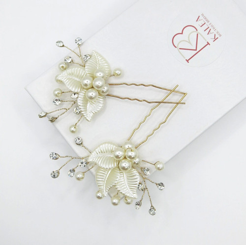 Ivory pearl leaf bridal pc - bridal,