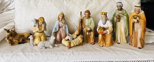 Homco porcelain nativity set - porcelain,
