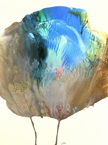 Abstract mixed media ink - media,