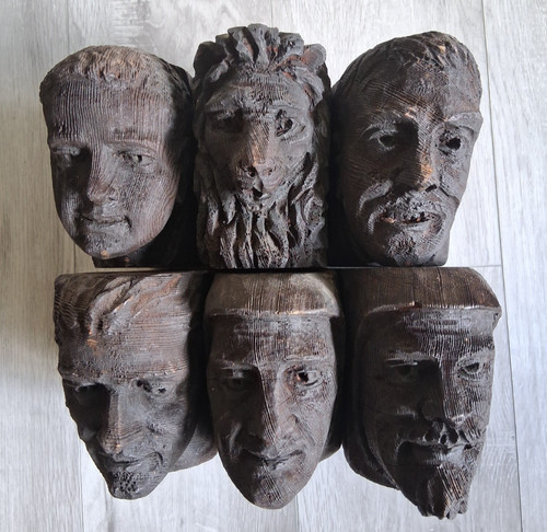 Vtg hand carved wood - 6,
