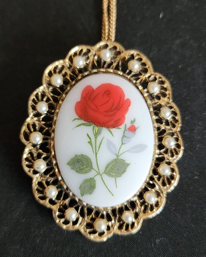 Vintage rose floral cameo - vintage,