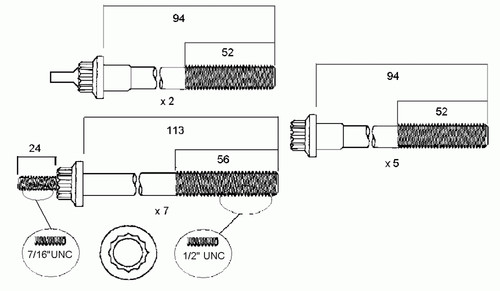 Cylinder head bolt set - bolt,