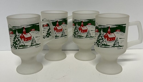 Vtg christmas frosted glass - vtg,