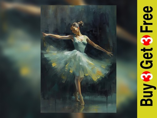 Elegant ballerina dance oil - dance,