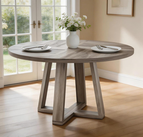 Stylish round grey dining - 47",