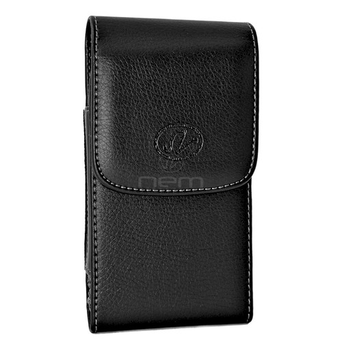 Black vertical leather case - leather,