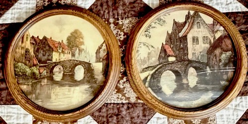 Set round brown wood - of, 2