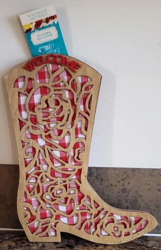 Pioneer woman wooden boot - wooden,