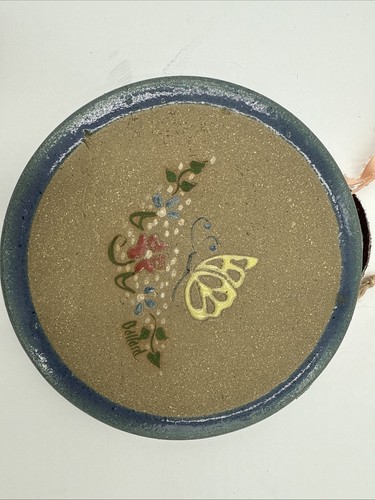 Signed vtg art tile trivet - signed,