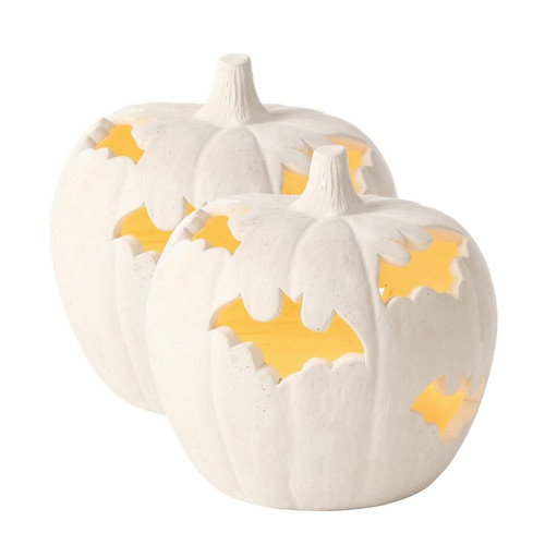 White terracotta bat cutout - white,