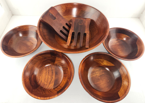 Wood salad bowl set 1 - wood,