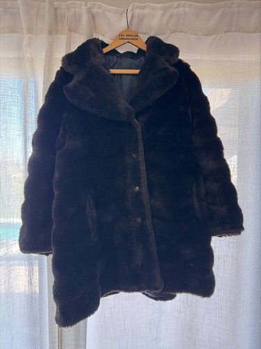 Vintage dark brown faux fur - vintage,