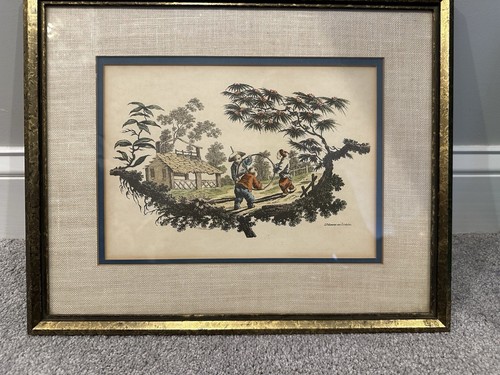 Vintage pillement framed - vintage,
