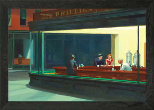 Nighthawks framed wall art - framed,