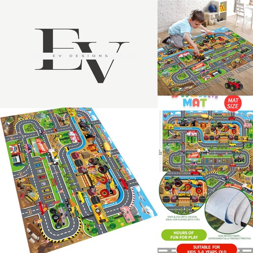 Kids monster truck - monster, rug