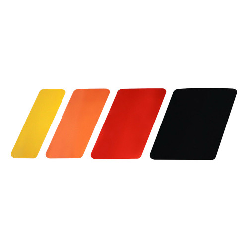 Retro tri color vinyl decals - tri-color,