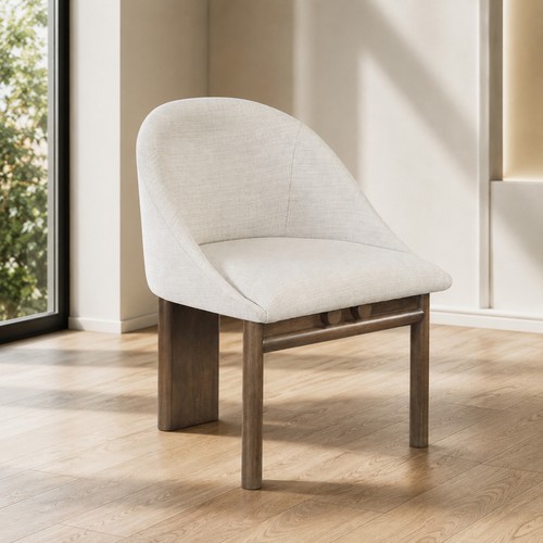 Beige linen brown side - linen, &