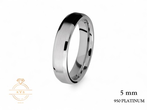 Solid 950 platinum - 5mm, beveled
