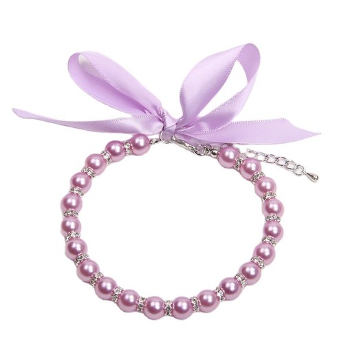 Dog cat pearls necklace collar - necklace,