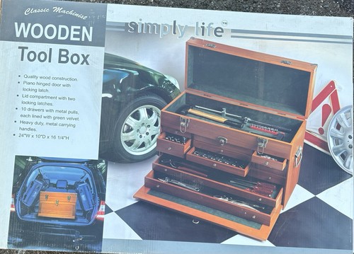 New wooden tool box - new,
