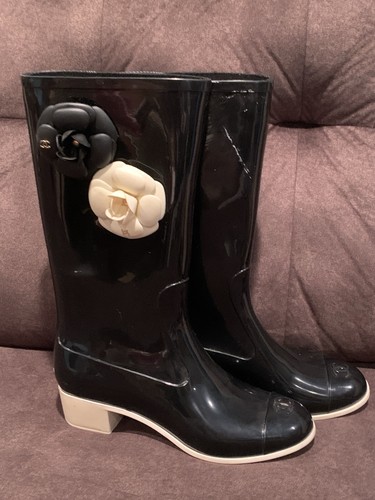 Chanel camellia rain boots - camellia,