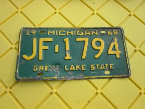 Vintage 1968 michigan - vintage, license