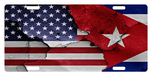 Cuba usa flag license - cuba,