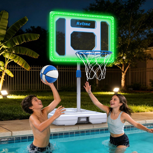 Solar pool basketball hoop - pool,