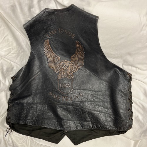 Motorcycle leather vest usa - vest,