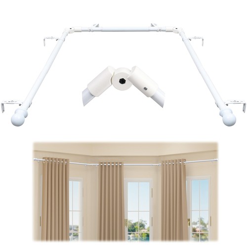 Bay window curtain rods - window,