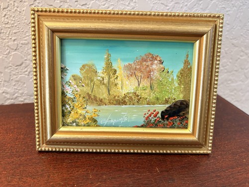 Vintage small oil painting - oil,
