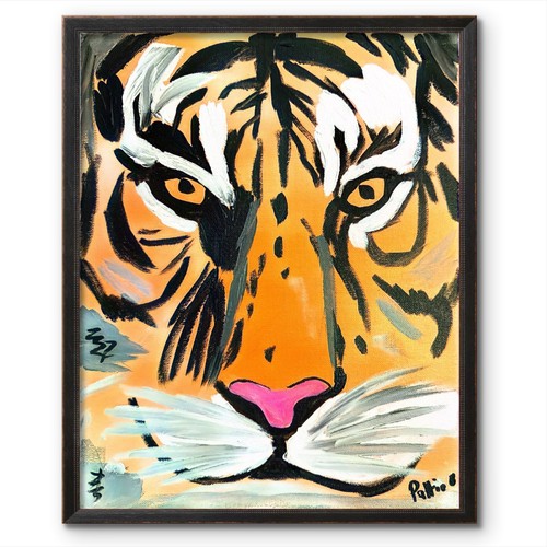 Wild tiger eyes painting - eyes,