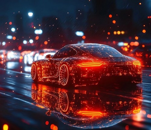 Digital photo sports car - photo,