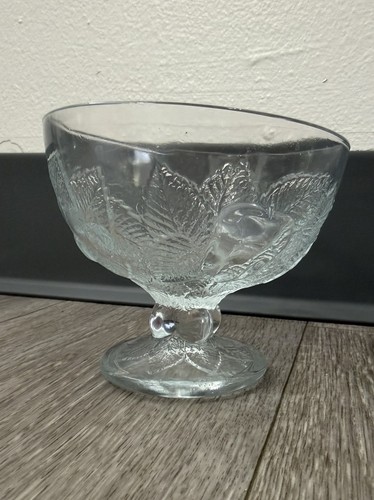 Vintage footed glass bowl - glass, w/