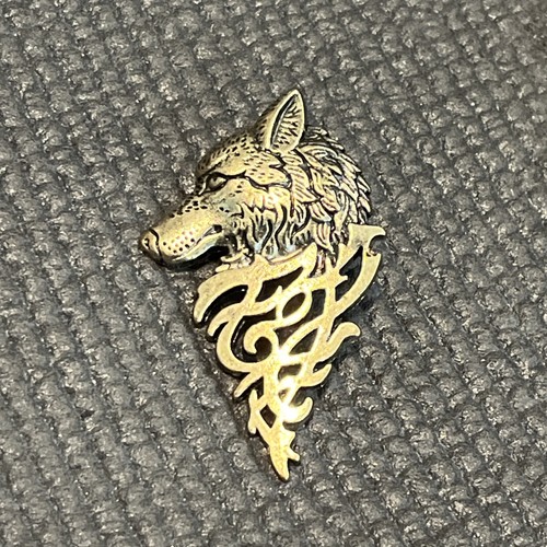 Tribal wolf head hat - hat, lapel