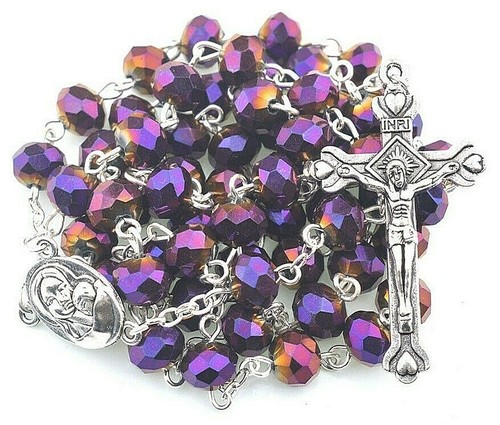 Deep purple crystal beads - purple,