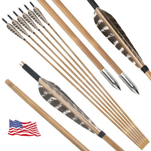 12x archery bamboo arrows - arrows, 33"