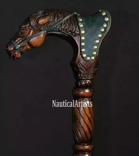 Hand carved horse head handle - horse,
